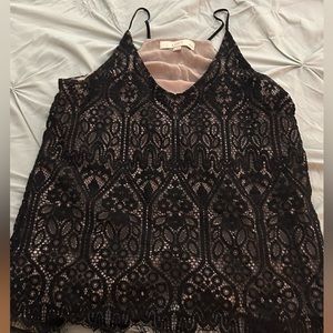 LOFT lace overlay halter top